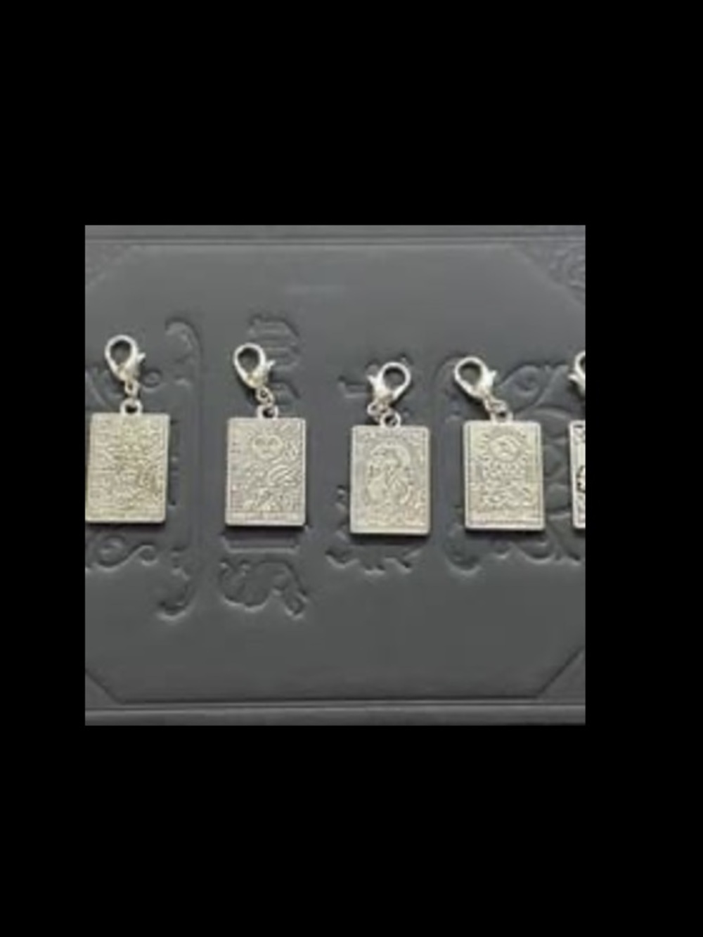 Major arcana Tarot read w corresponding silver tone Charm - easy clip on & off